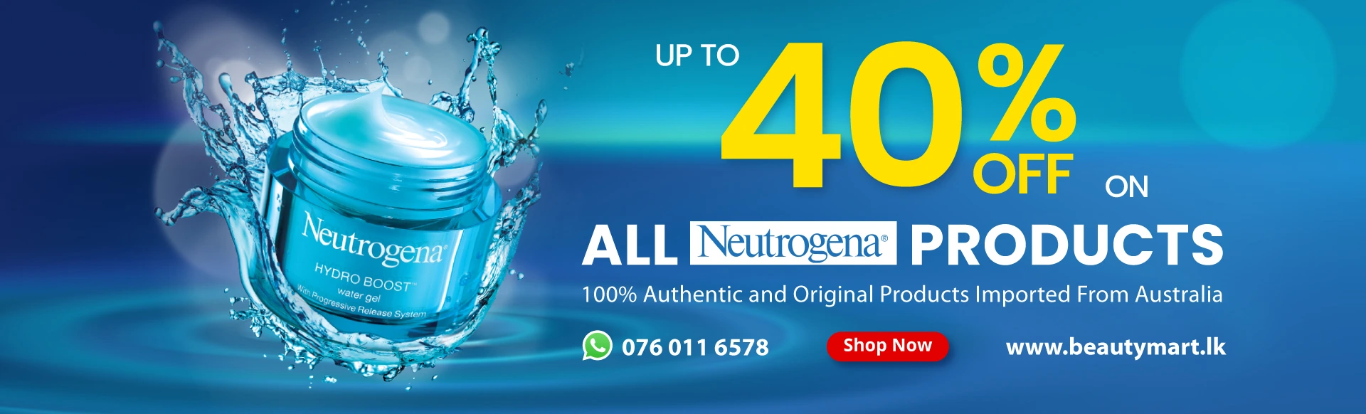 upto 10% offer for all neutrogena products big banner