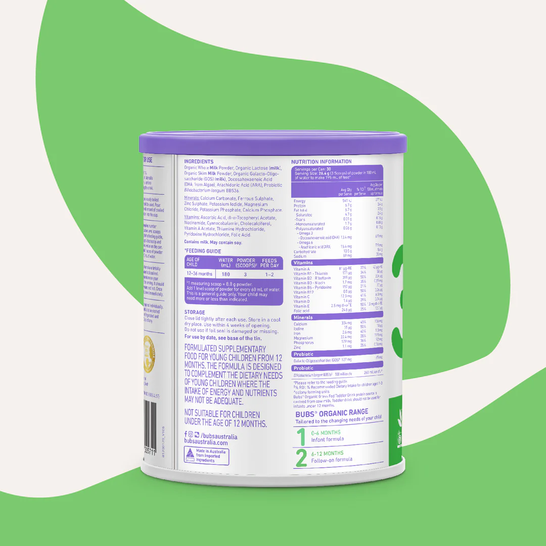 bubs-organic-cow-milk-powder -(12–36 months) 800g