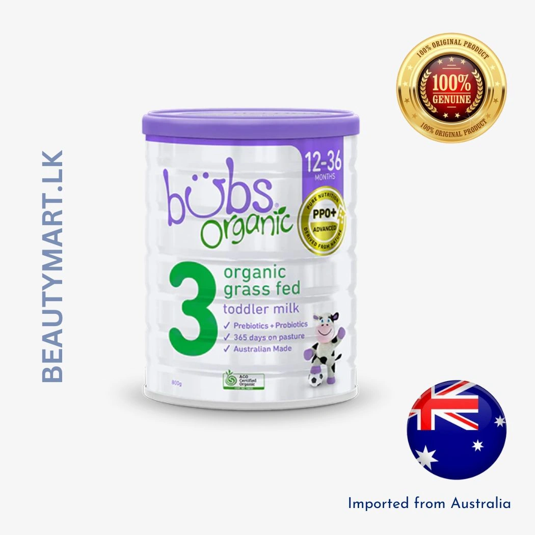 Bubs Organic Cow Milk Powder (12–36 months) 800g Bubs Organic Cow Milk Powder 800g container for toddlers aged 12 to 36 months