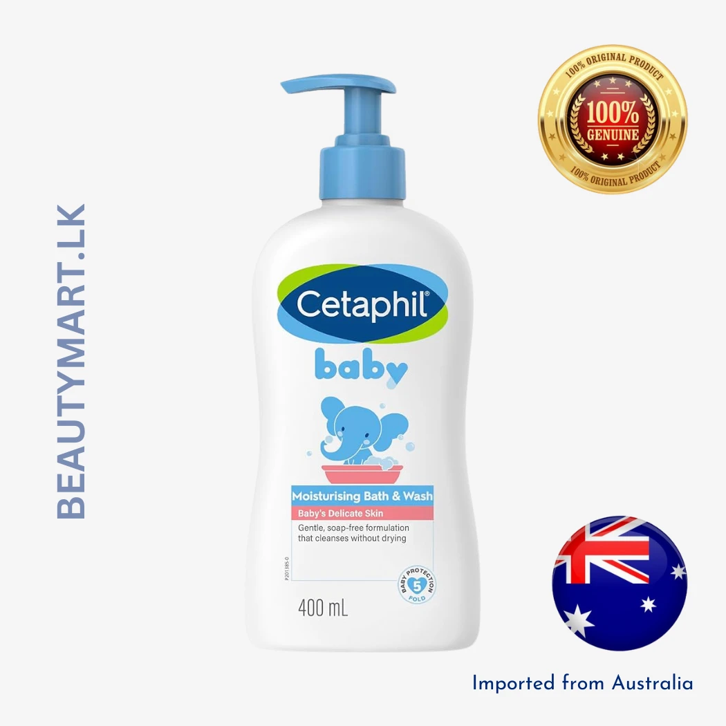 Cetaphil Baby Moisturizing Bath & Wash 400ml Cetaphil Baby Moisturizing Bath & Wash 400ml bottle with gentle moisturizing formula