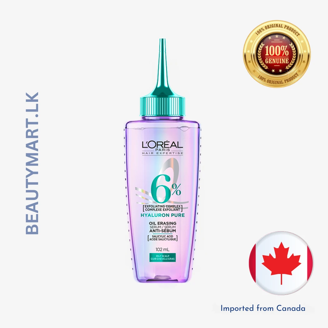 L'Oréal Paris Hair Expertise Hyaluron Pure Oil Erasing Scalp Serum with Salicylic Acid, 102ml L'Oréal Paris Hair Expertise Hyaluron Pure Oil Erasing Scalp Serum with Salicylic Acid, 102ml