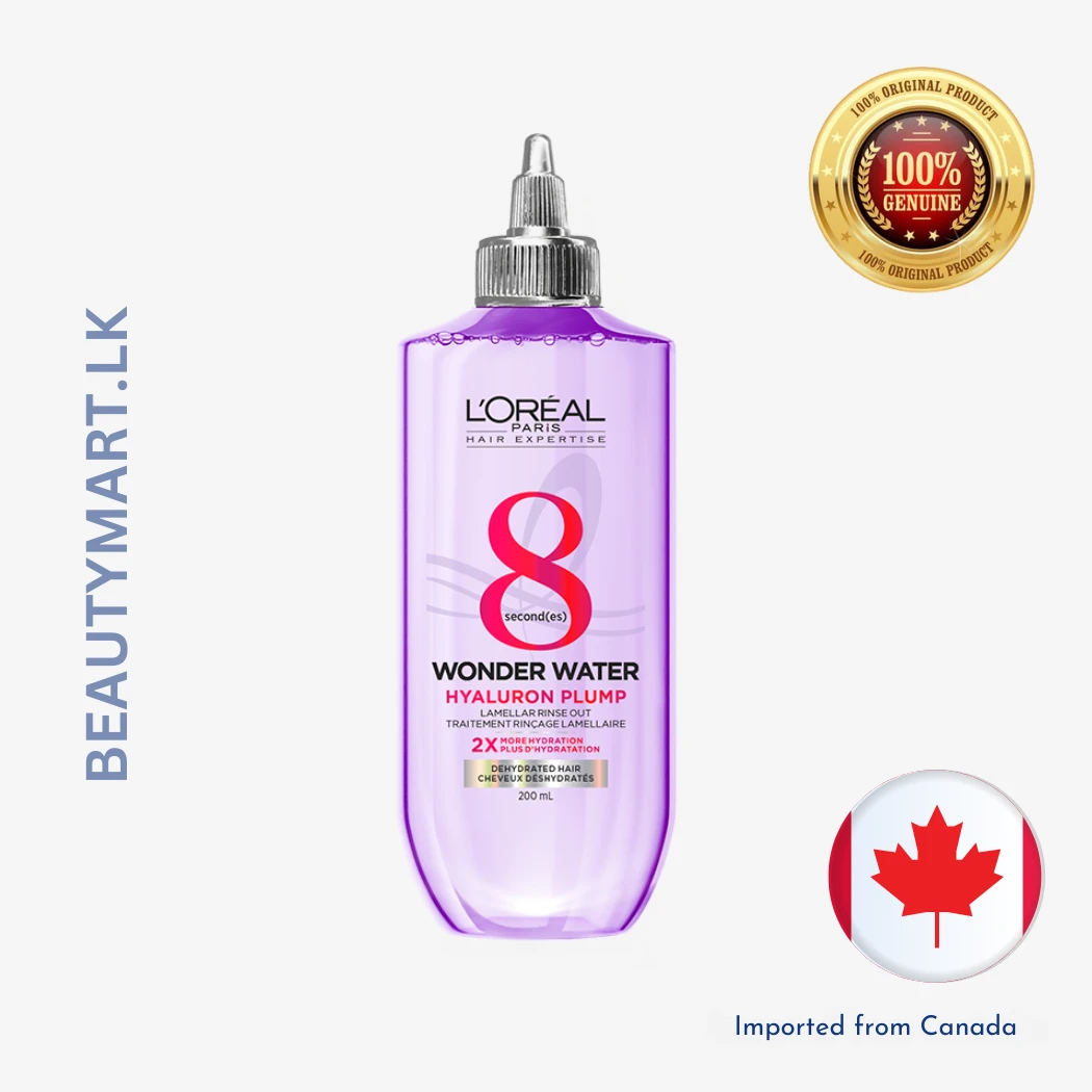 L'Oreal Paris Hair expertise Hyaluron Plump Wonder Water, Lamellar Rinse Out Treatment, 200ml L'Oréal Paris Hair Expertise Hyaluron Plump Wonder Water 200ml lamellar rinse-out hair treatment for hydration and volume