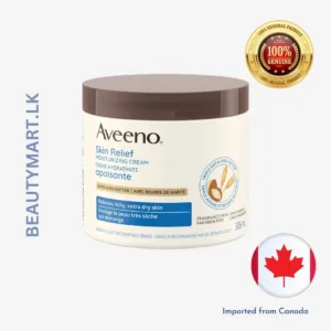 Aveeno Skin Relief Moisturizing Cream 306ml large white pump bottle with blue cap and oat symbol, fragrance-free intense hydration for very dry sensitive skin