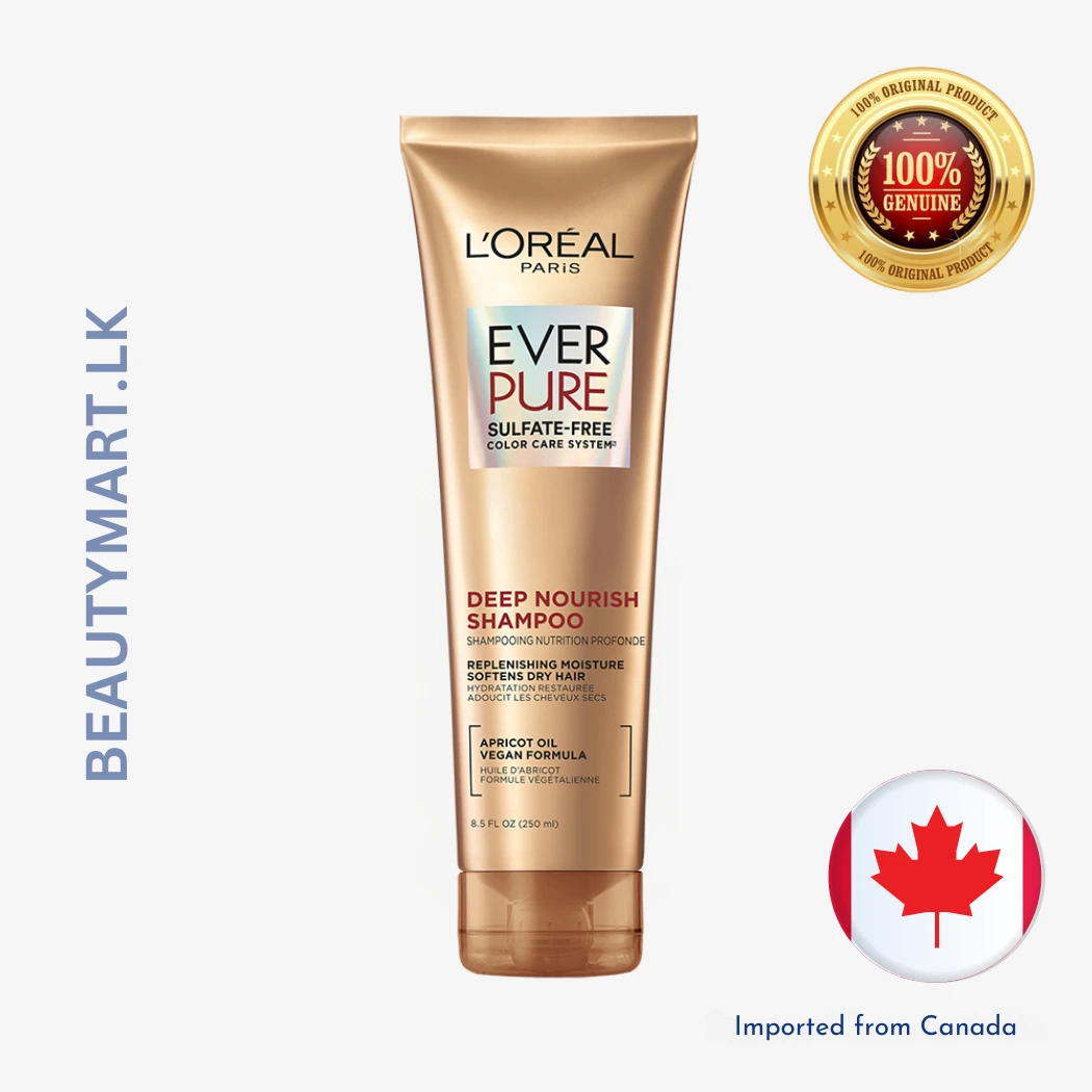 LOreal Paris EverPure Sulfate Free Deep Nourish Shampoo for Softening Dry Hair 250ml