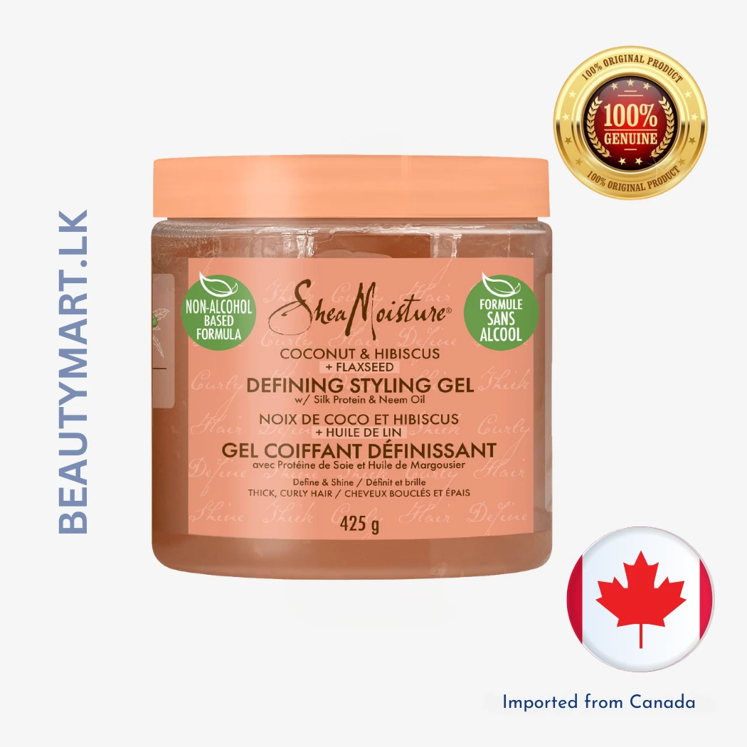 Shea Moisture Coconut & Hibiscus Defining Styling Gel – 425g Shea Moisture Coconut & Hibiscus Defining Styling Gel 425g jar for curls