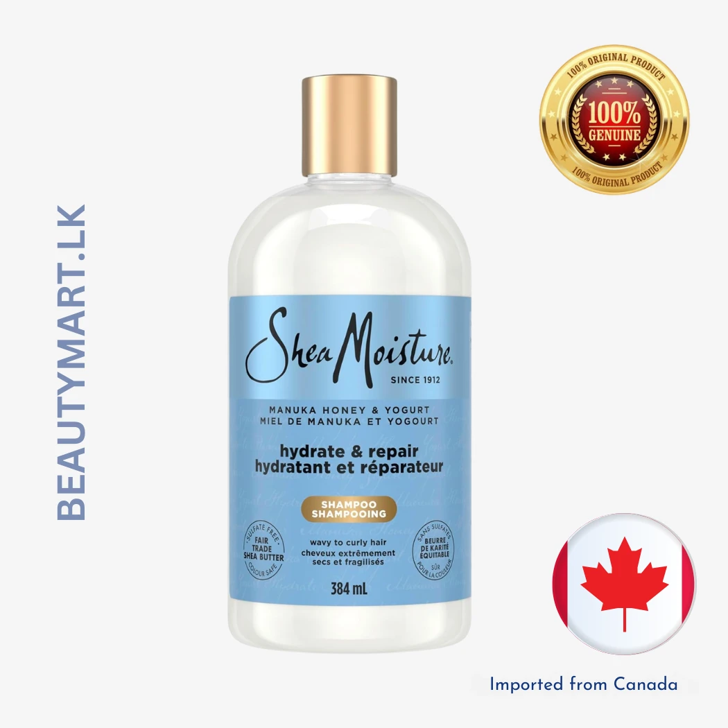 Shea Moisture Manuka Honey & Yogurt Hydrate & Repair Sulfate-Free Shampoo for Damaged Wavy & Curly hair with Mafura & Baobab Oils 384mL Shea Moisture Manuka Honey & Yogurt Hydrate & Repair Sulfate-Free Shampoo 384ml